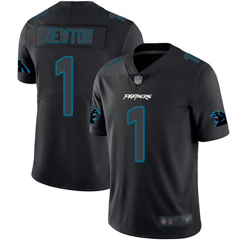 Carolina Panthers Limited Black Men Cam Newton Jersey NFL Football #1 Rush Impact->carolina panthers->NFL Jersey